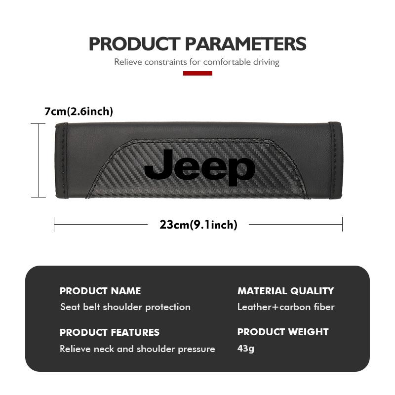 AIB3 For Jeep Seat Belt Cover Car Styling Cotton Safety Shoulder Protector Auto Accessories Cherokee Patriot Liberty Wrangler JK JL