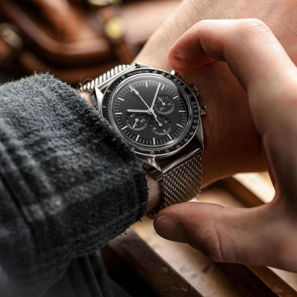 WatchGecko Meliotto Миланская сетка Нержавеющая сталь Браслет для часов Двойная кнопка с пружинными застежками Быстросъемные Серебристый - - (20мм)