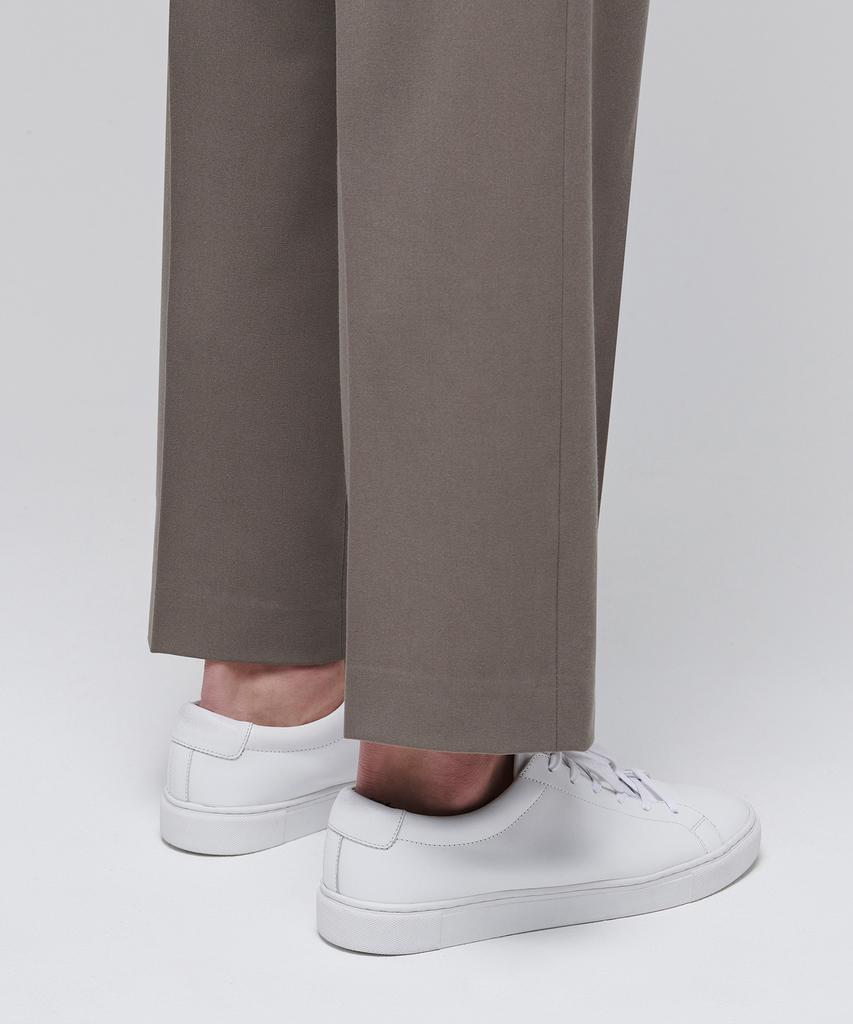 MUSINSA STANDARD Wide Hidden Banding Crop Slacks [Dusty Beige]