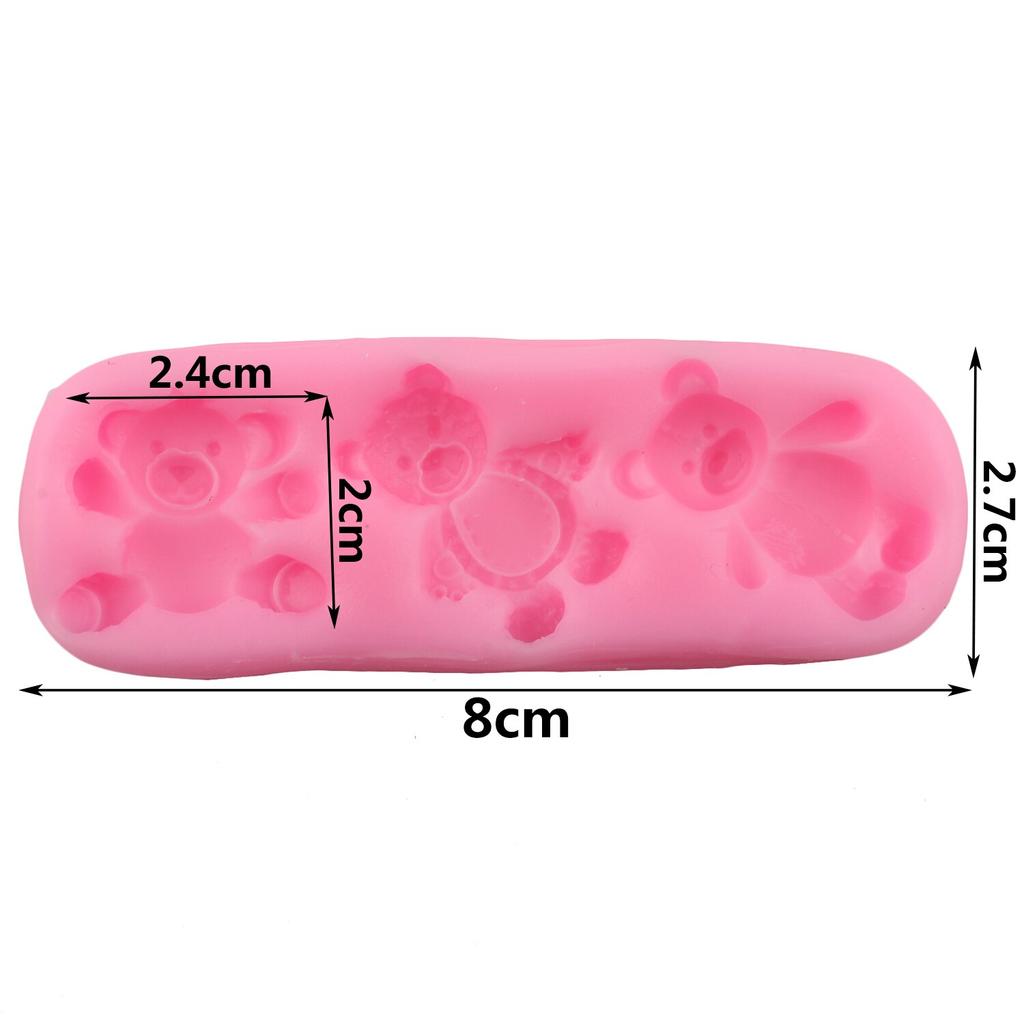 3D Cute Bear Silicone Molds DIY Baby Party Chocolate Fondant Mold Cake Decorating Tools Cupcake Topper Candy Polymer Clay Moulds