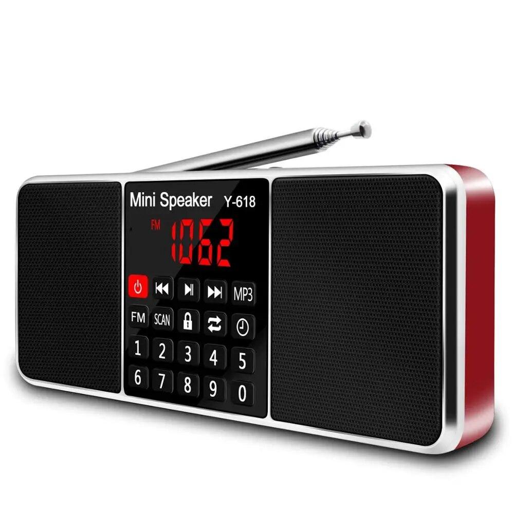 Цифровой FM-радиоприемник, динамик, стерео MP3-плеер, поддержка TF-карты, USB-накопитель, светодиодный дисплей, время выключения, портативные радиоприемники