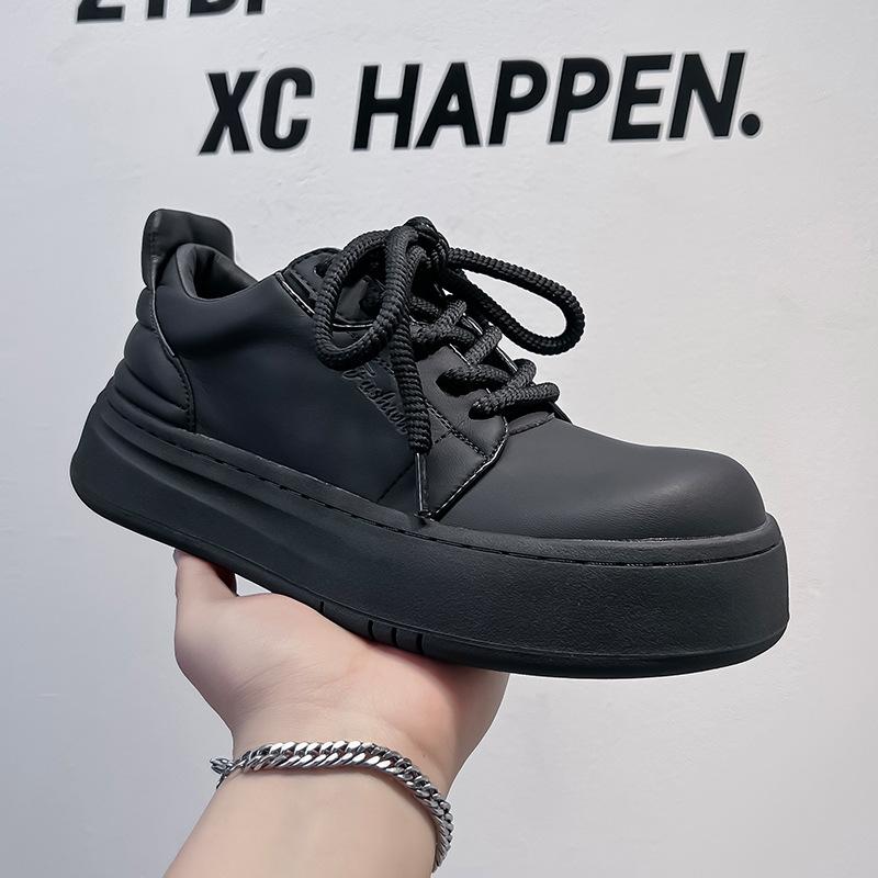 Обувь Мужская Весенне-осенняя Дышащая Повседневная Обувь Тренд Продвинутая 2024 Новая Платформа Белая Обувь 9777-A