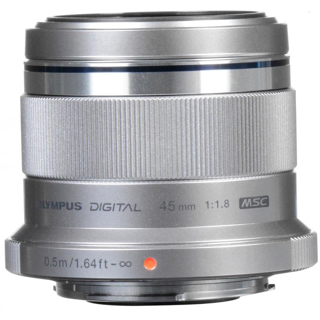 Объектив OLYMPUS Single Focus DIGITAL 45 мм серебристый M.ZUIKO F1.8