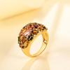 Unique 925 Sterling Silver Real Multicolor Tourmaline Gemstone Gorgeous Ring for Women Wedding Party Charm Luxury Jewelry Gift