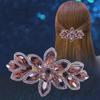 Korean Crystal Flower Hairpin Clip - Large Diamond Accent for Ponytails