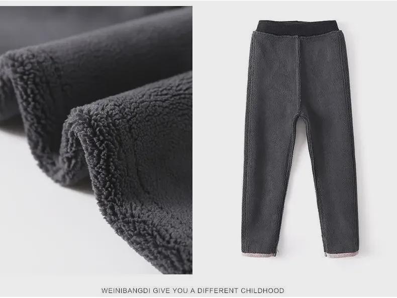 Зимние леггинсы для девочек из плотного бархата - теплые цельные брюки для детей