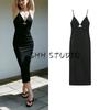 Spring and Summer Women's Clothing French Style Design V Neck Sleeveless Cut Out Decorative Sling Mini Dress 3152361
