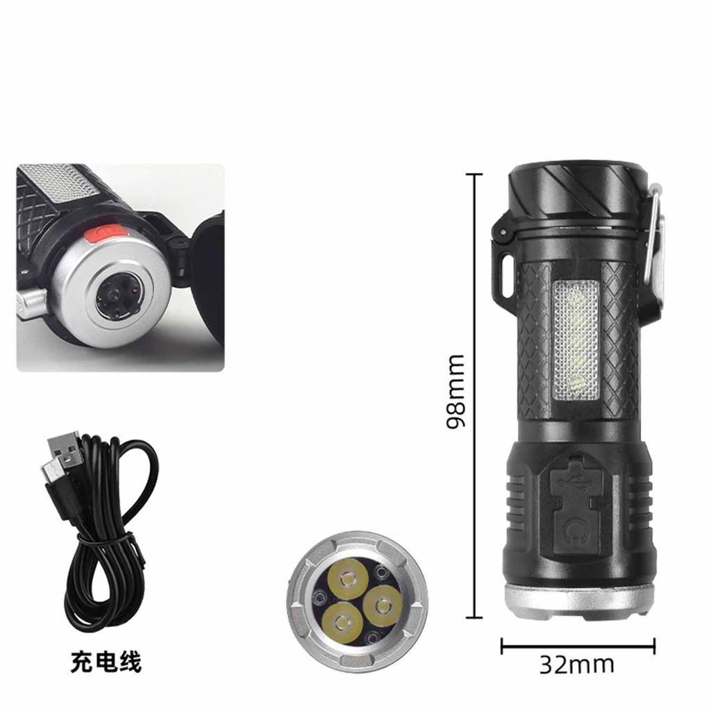 LED Side Light Flashlight – Shockproof Portable Torch for Reading, Camping, Hiking, and Outdoor Adventures