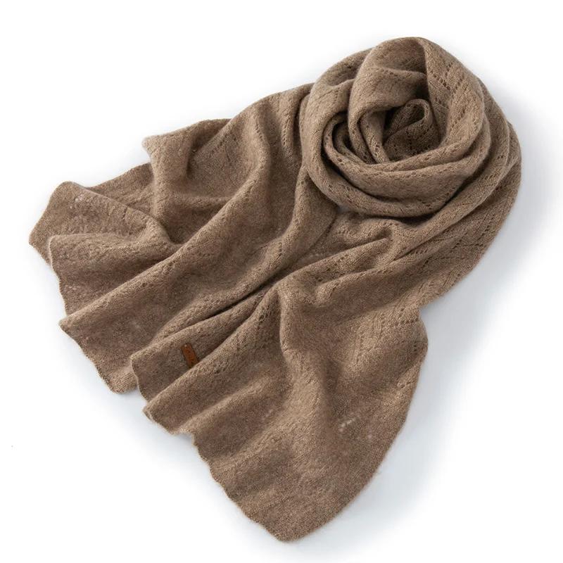 Женский 100% Чистый Кашемир Вязаный Шарф С Узором Зимний Теплый Мягкий Уютный Модный Повседневный Грелка для Шеи Аксессуар для Холодной Погоды