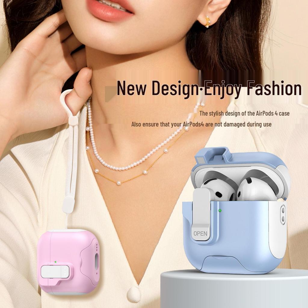 Защитный чехол для AirPods Pro 3 и 4 со выдвижной подставкой