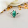 Малахит Драгоценный камень 925 Стерлинговое серебро Маркиза Драгоценный камень Кольцо ручной работы для женщин