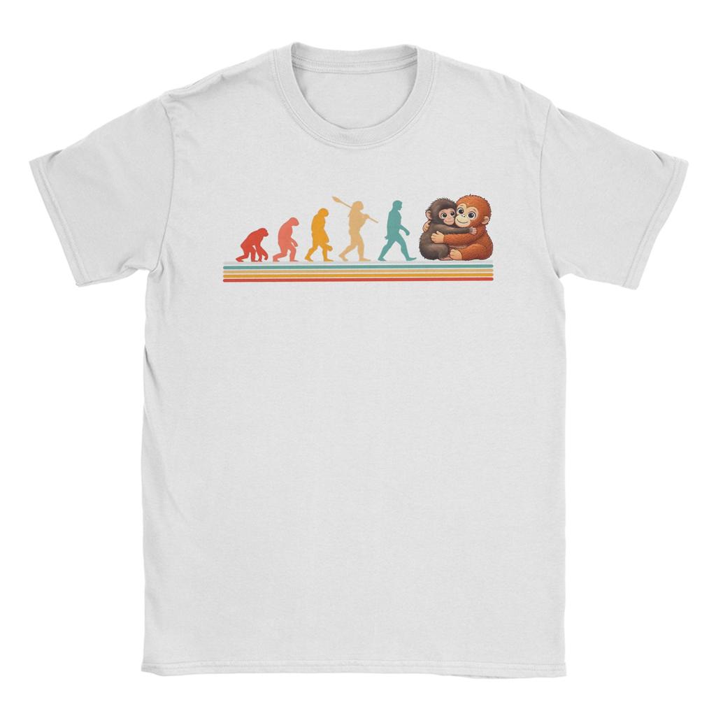 Unisex Funny Evolution Hugging Monkey Punch Primate Science T Shirt Cotton Clothing Short Sleeve Round Neck Tees Printing TShirts