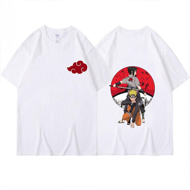 Naruto Anime Print Short-sleeved T-shirt Men and Women Loose Casual T-shirt Summer Fashion Couple Top Crew Neck Tee