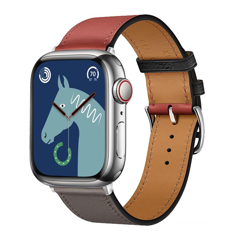 Кожаный ремешок для Apple Watch ultra 2 ремешок 49мм 46мм 42мм 44мм 45мм 40мм 41мм Браслет Correa iWatch Series 3 6 5 4 SE 7 8 9 10