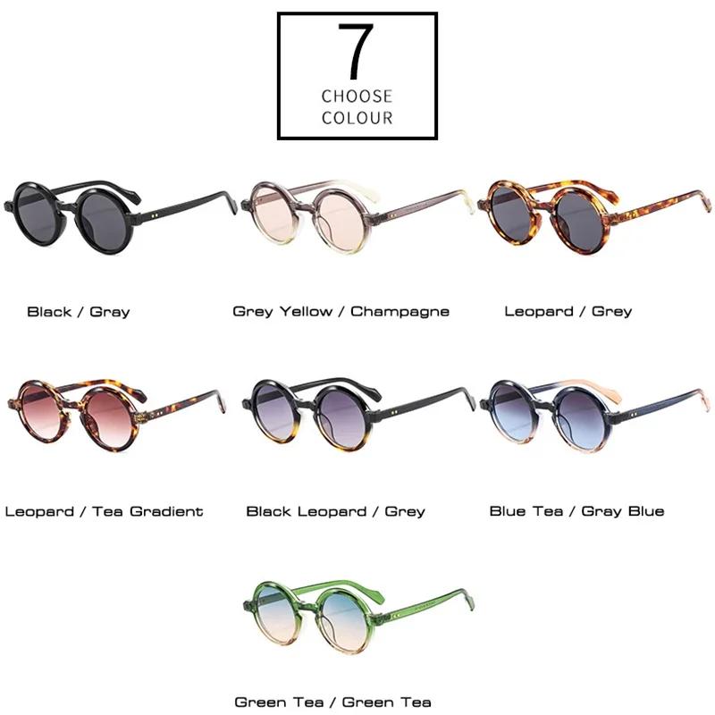 Retro Round Punk Women Sunglasses Fashion Double Color Gradient Purple Shades Men Rivets Sun Glasses UV400