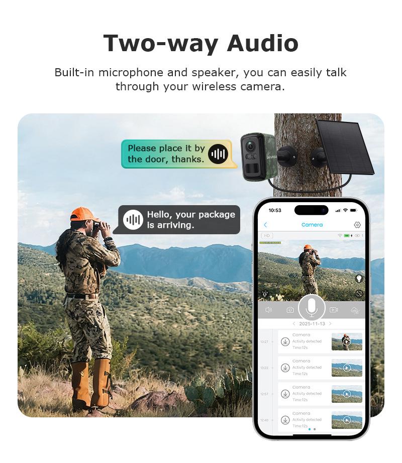 4G Wireless HD Outdoor Camera: Low-Power, Full-Color Night Vision, Camouflage Design