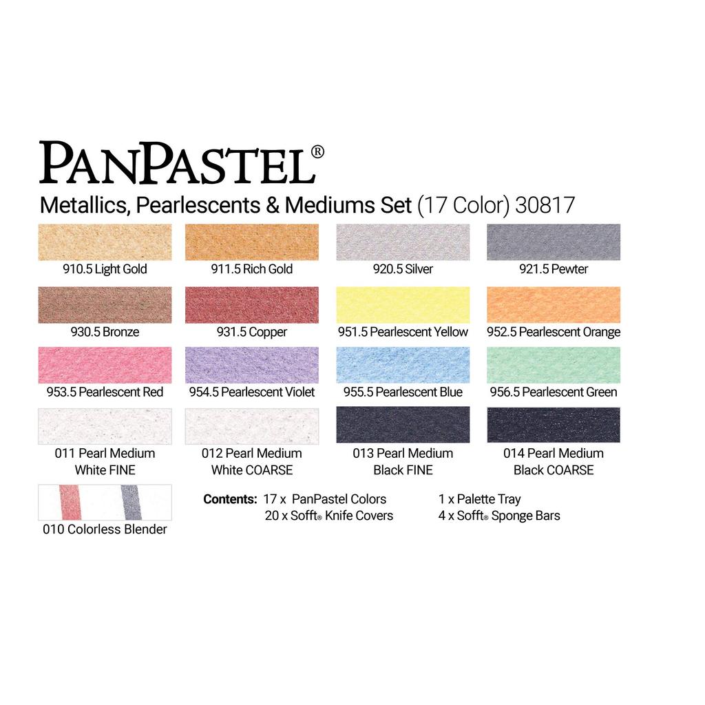 PanPastel 30817 Metallic Pearl Medium 17 цветов набор & &