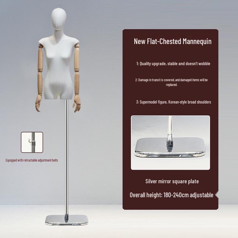 Манекен женский с плоским телом в корейском стиле и широкими плечами для демонстрации женской одежды