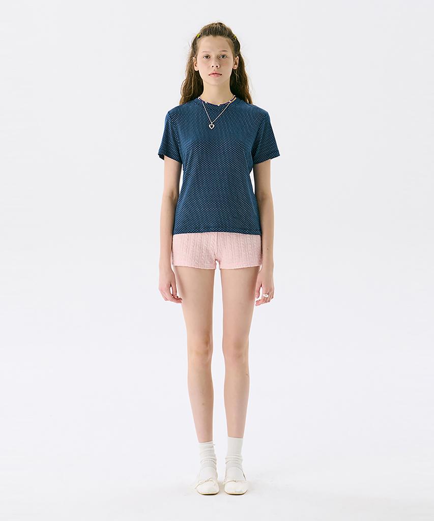 JUNEJUNE SPACE Dot Fitted T_Navy