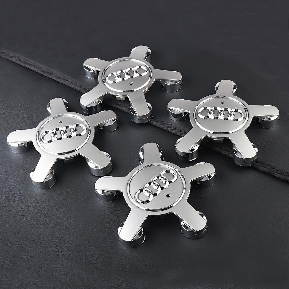 For Audi B7 4pcs Five Claws Car Wheel Center Hub Cap Tire Rim Badge Cover For Audi QUATTRO Sline A3 A4 B8 B7 8P A5 A7 A8 Q3 Q5 Q7 Accessorie
