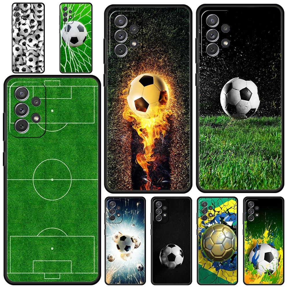 Soccer Ball Football Field Phone Case for Samsung Galaxy A13 A51 A71 A21S A12 A11 A31 A41 A23 A53 A73 A52 A32 5G A03S A01 Cover