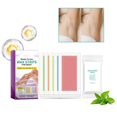 20 восковых полосок для удаления волос для летней депиляции, двухсторонняя бумага с холодным воском для ног, тела, лица, полезная 3 мл