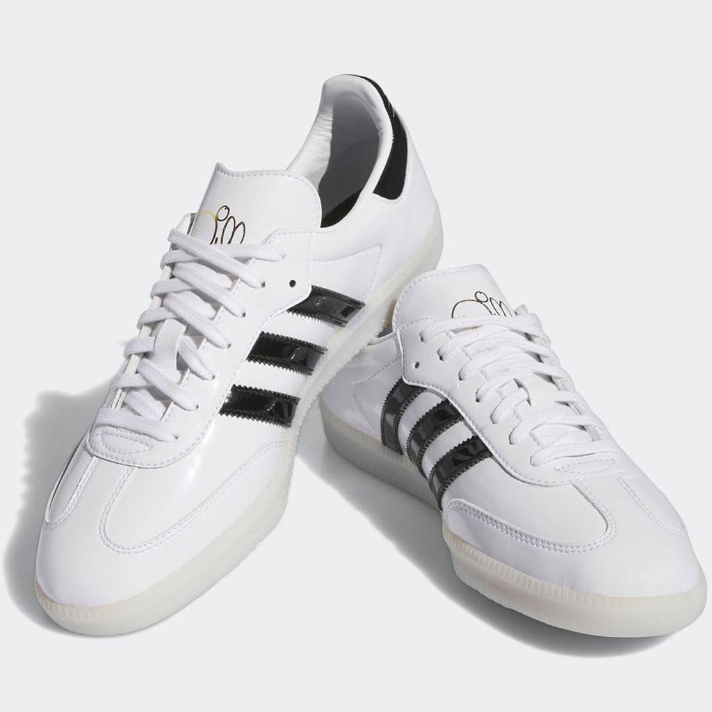 Adidas Dill Samba Patent Leather Size Japan Shoes, White/Core Black/Gold Metallic, IE5158, 26.0cm,