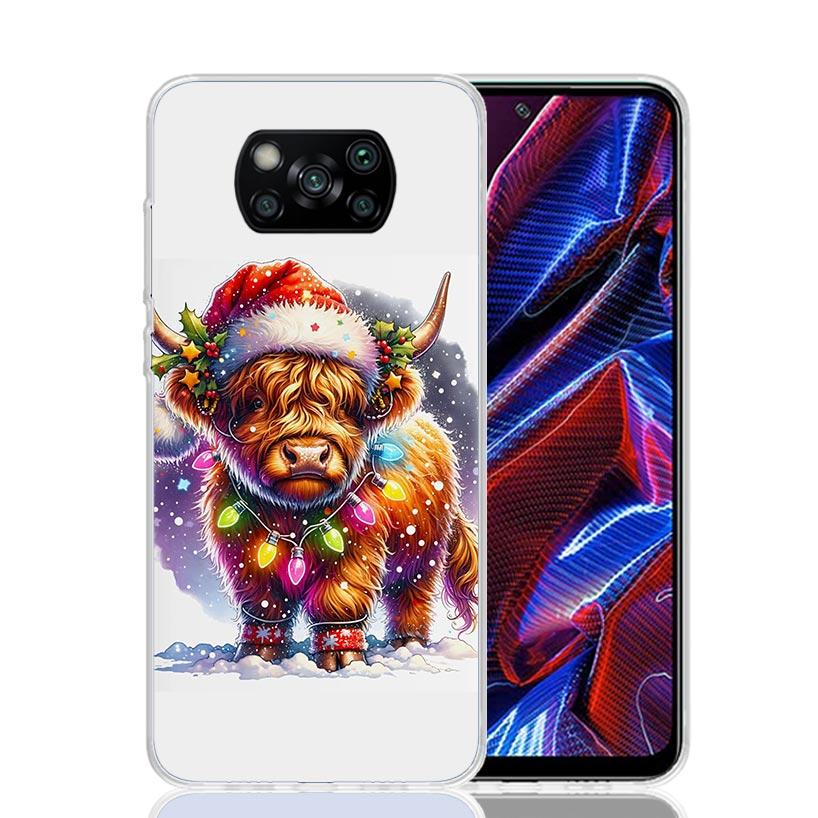 Милый чехол для телефона с шотландской коровой для Xiaomi Poco X7 X6 X5 Pro F7 Ultra Redmi 15C 15 13 13C 12 12C 10 10A 10C 9 9A 9C 9T Cover Poco X