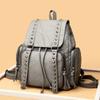 Soft Leather Rivet Backpacks for Women Large Capacity Feminine School Backpack Ladies Shoulder Tote Designer Bag