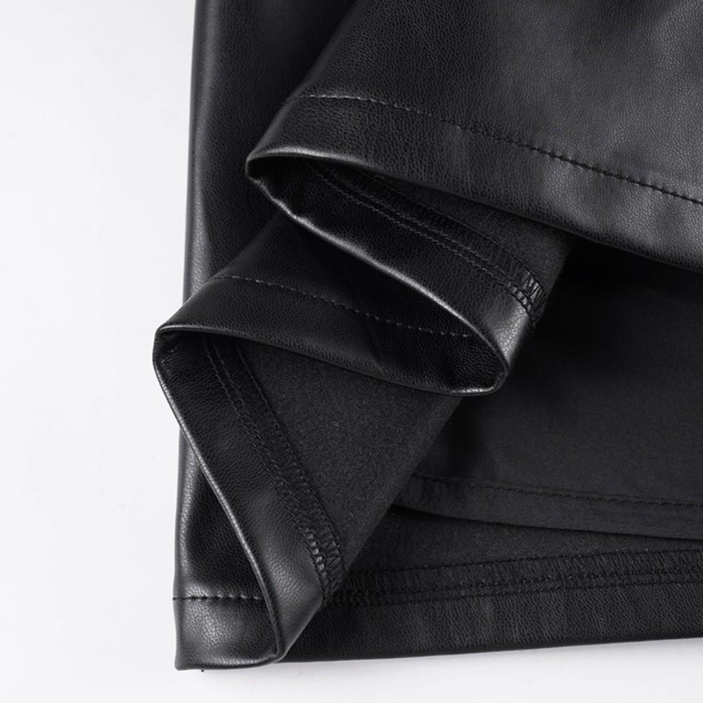 Юбка-карандаш с заниженной талией из ПУ-кожи, асимметричная, средней длины, на металлической застежке, женская