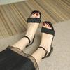 This Year's New Sandals Summer Women's 2025 Fashion Versatile Gentle Fairy Style with Skirt Thick Heel High Heels