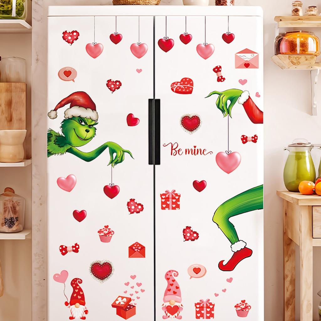 4 листа 43 шт. Рождественские наклейки на стену Наклейки на окна Наклейки на холодильник