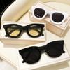 Trendy Square Sunglasses Women  Brand Designer Decor Acrylic Vintage 90S Men Rectangle Sun Glasses Yellow Shade Female Uv400