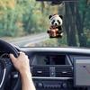 2D Christmas Panda Ornament Cute Xmas Hanging Ornament Fashion Car Panda Pendants  Kids Gift