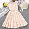 Платье для девочек, лето 2023, корейский детский жилет с бантом, детские платья, одежда для девочек