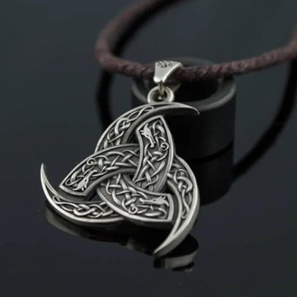 Винтажное ожерелье с подвеской в ​​стиле скандинавского викинга, черное кожаное ожерелье для лучшего друга, легендарный амулет викингов с узлом, подвеска, ювелирные изделия для мужчин