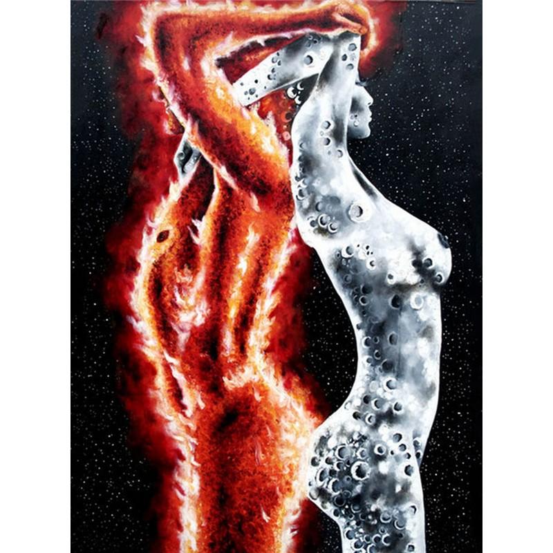 5d Diy Diamond Painting Nude Body Lover Body Art Flower Full Mosaic Embroidery Round Rhinestone Cross Stitch Home Decoration