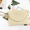 Summer Beach Straw Clutch Bag Cute Ball Pendant Crossbody Bag Women Shoulder Bags