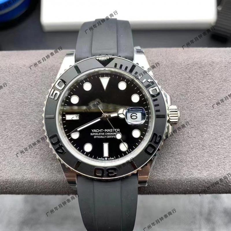 Rolex Yacht-Master 126622 Серые Светящиеся Календарь Механические Часы с Резиновым Браслетом - Водонепроницаемые Спортивные Часы