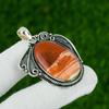 Anniversary Gift For Her Natural Red Snakeskin Jasper Pendant 925 Silver