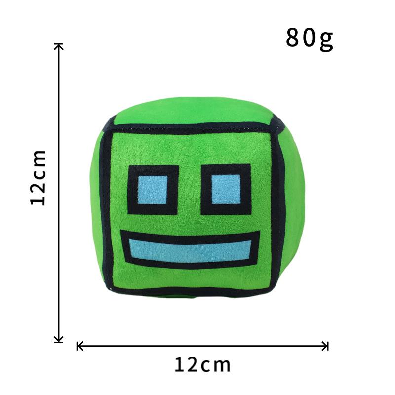 Geometry Dash Cube Plush Toys Small Pillow Stuffed Plushie Doll Square Pendant Game Cute Home Decor Children Birthday Gift