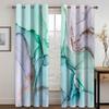 2pcs Modern Abstract Art Marble Textured Geometric Print Drape RodPocket Curtain Semi Blackout Curtains For Living Room Bedroom