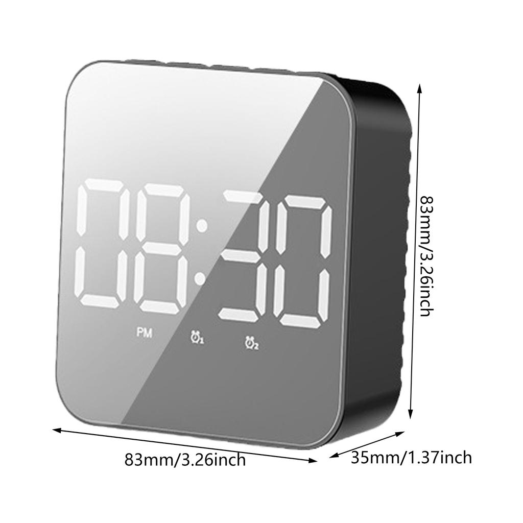 Модные светодиодные цифровые зеркальные часы с голосовым управлением, будильником, отображением времени и температуры для студентов, настольные часы