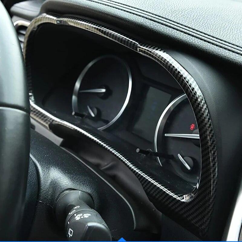 Для Toyota Highlander 2015-стайлинг автомобиля, внутренняя панель из углеродного волокна, приборная панель, рамка экрана, накладка, украшение