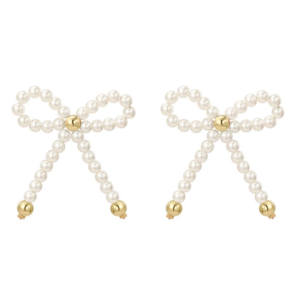 Fashionable Bowknot Pendant Bracelet/Earrings/Necklace Elegant Imitation Pearls Ornament Stylish Jewelry for Daily Wear