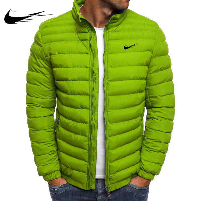 СЕРЫЙ 2025 Осень Зима Мужская Пуховая Куртка Хлопок Мягкий Высокое Качество Мужские Пуховики Повседневная Мужская Одежда Пальто