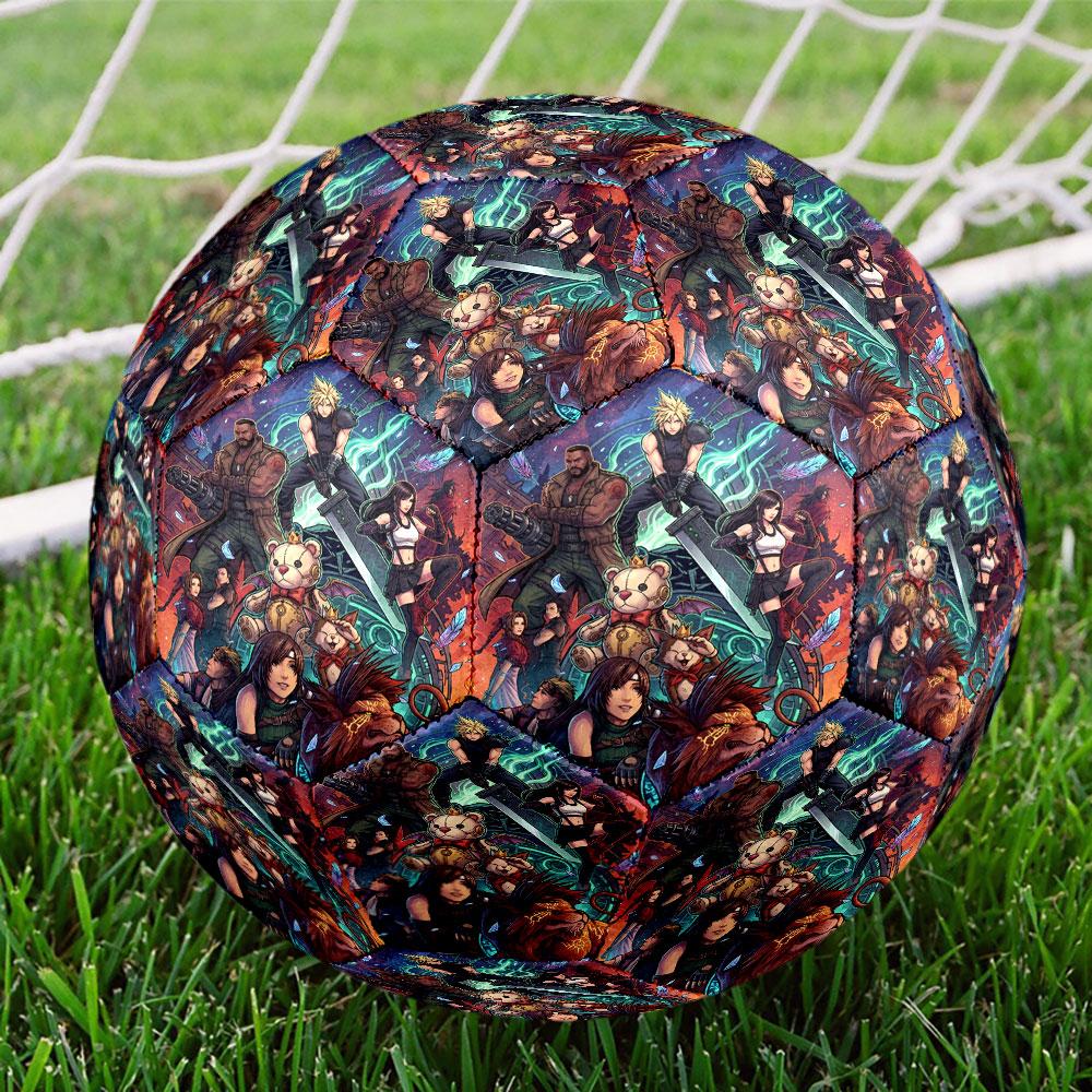 Final Fantasy Print Size 5 Soccer Ball, Standard Match Football for Sports Game and Team Practice, Ideal Gift for Soccer Fans