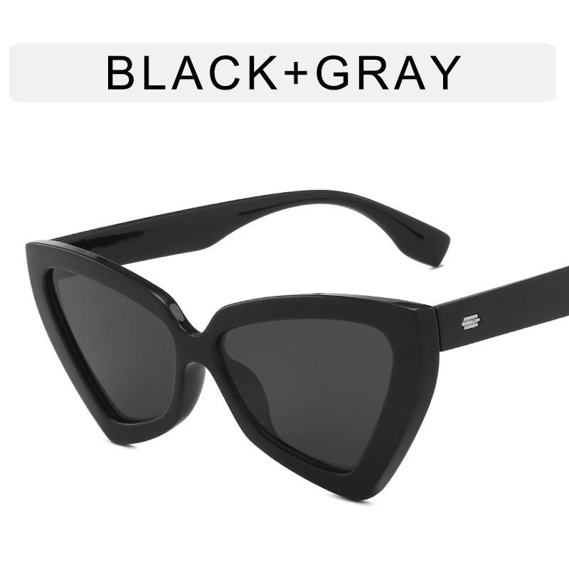 Большие треугольные солнцезащитные очки «кошачий глаз» с рисовыми ногтями для женщин, модные солнцезащитные очки с защитой от ультрафиолета, очки в стиле ретро, ​​трендовые очки