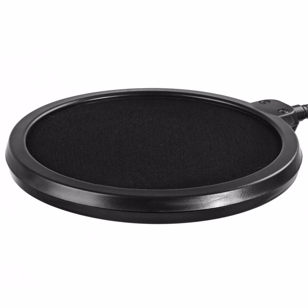 Large Double-Layer Pop Filter Windscreen for Broadcaster Condenser Microphones