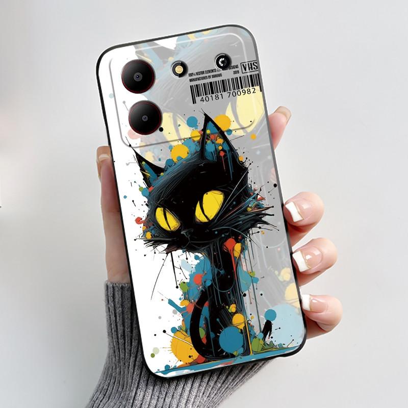 Милый мультяшный чехол для ZTE Blade A54 Fundas Capa Печатный корпус Защитная крышка Мягкий силикон Черный корпус Coque